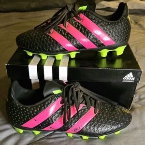Adidas Black and Pink Performance Cleats